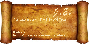 Janecskai Emiliána névjegykártya